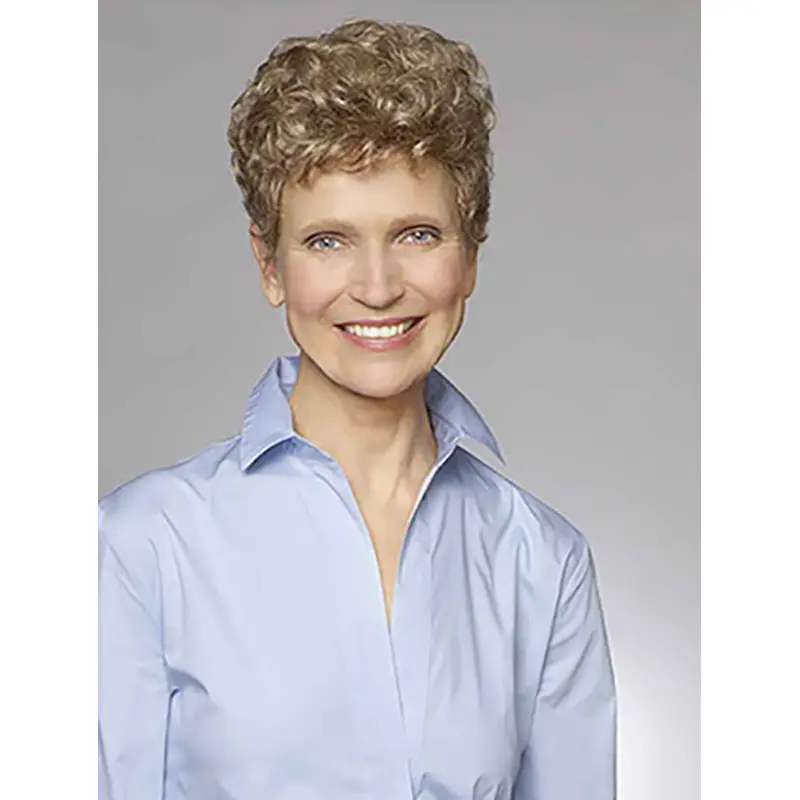 Capless Blonde Cropped Curly 6" Boycuts Natural Synthetic Wigs