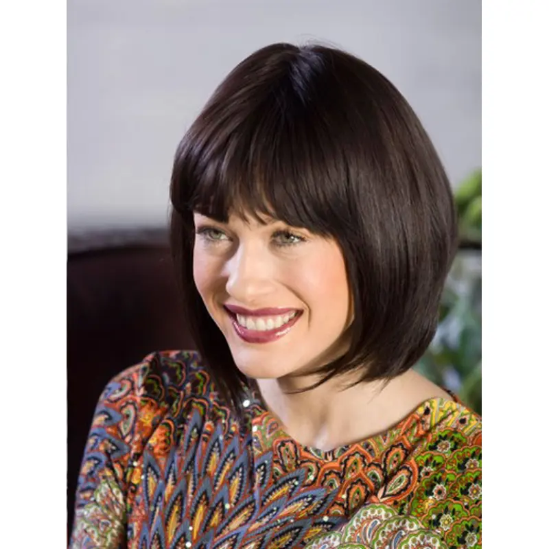 Hairstyles Auburn Straight Chin Length Glueless Full Lace Wigs