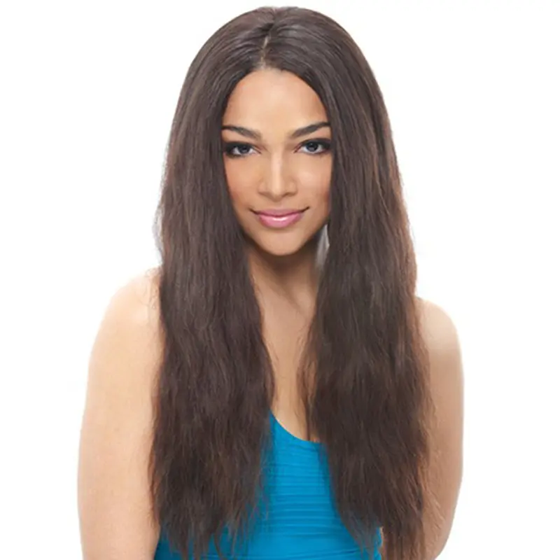 Refined Black Wavy Remy Human Hair Long Wigs