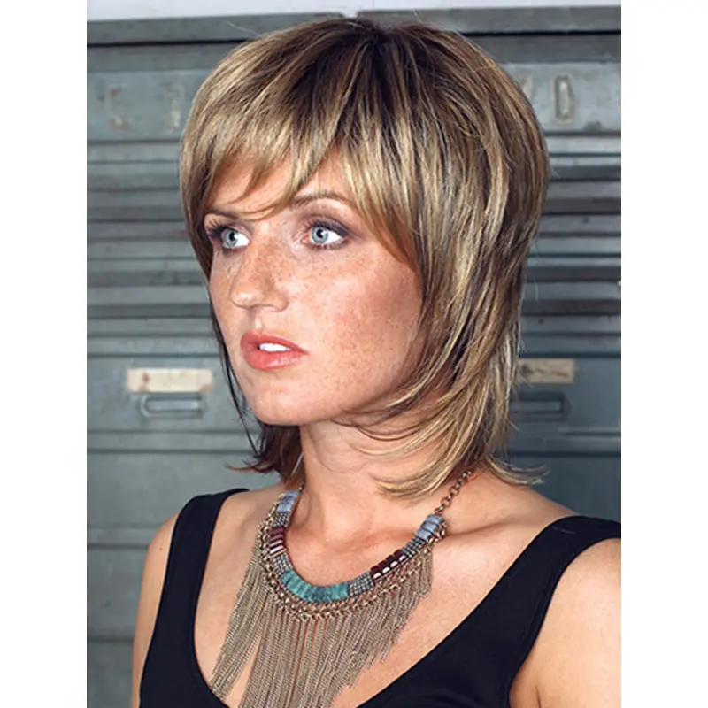 Synthetic 12" Wavy Chin Length Blonde Bob Wigs