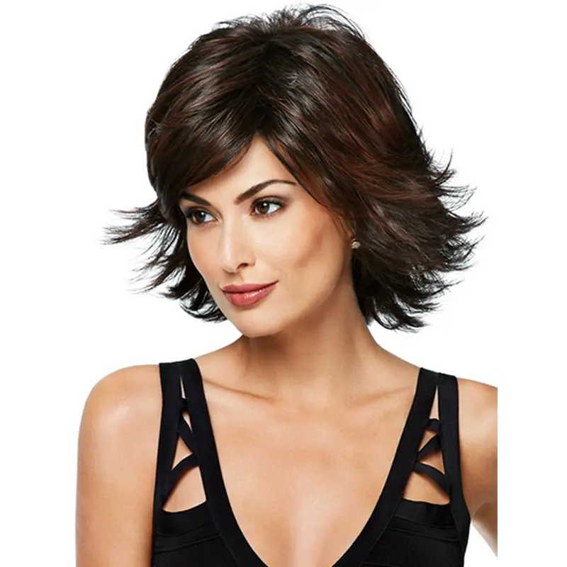 Synthetic Chin Length Layered Top Wigs