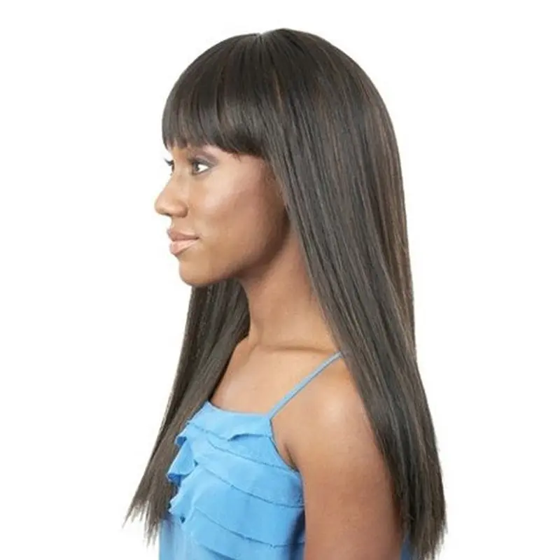 Exquisite Black Straight Long African American Wigs