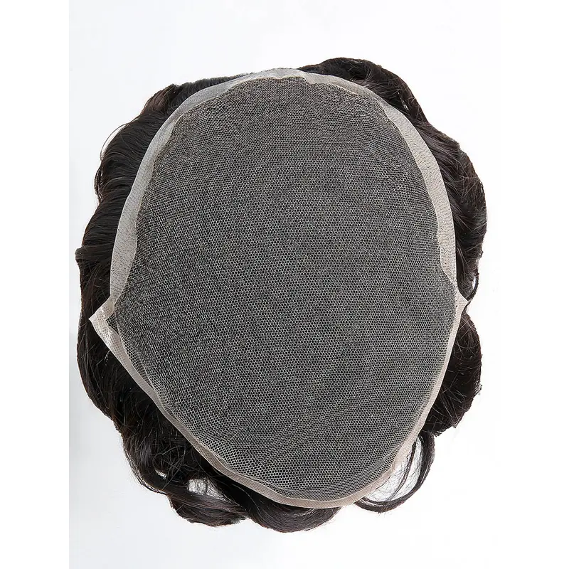 Human Hair French Lace With Poly Coated Sides And Back Toupee For Man