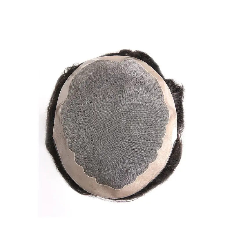 Remy Hair Single Knotted Mono With Poly Coated Perimeter Hair Pieces