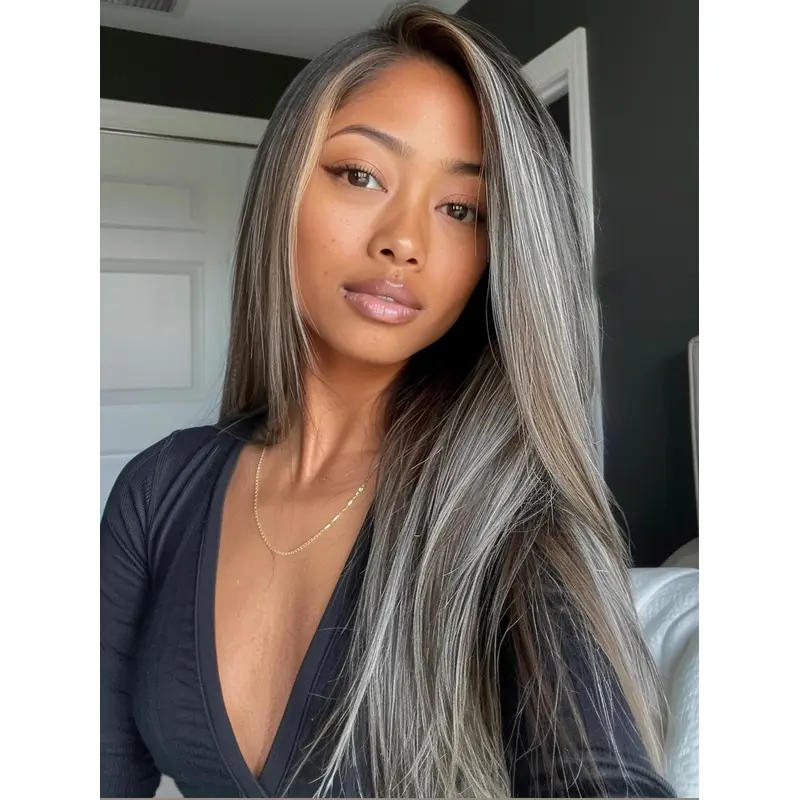 Wigs For African American Women Straight Ombre/2 Tone Layered Wigs