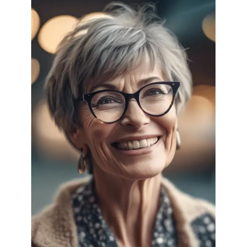 Wigs For Women Grey 4" Cropped Synthetic Monofilament Wigs