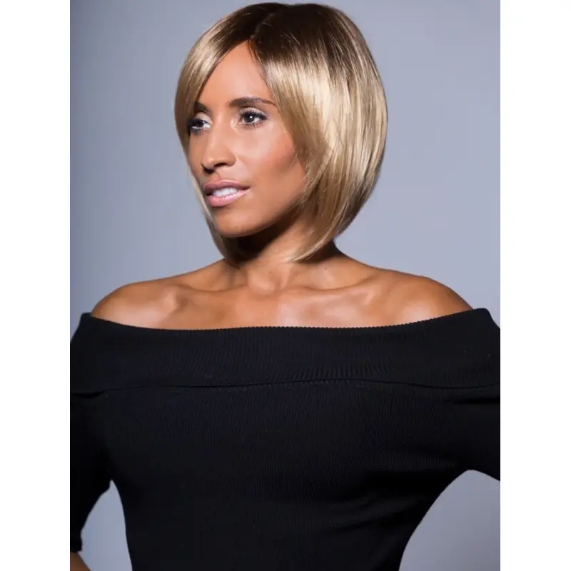 Fabulous Chin Length Straight Blonde Bobs African American Wigs