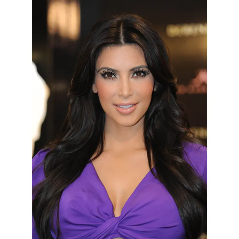 Glamorous Black Straight Long Kim Kardashian Wigs