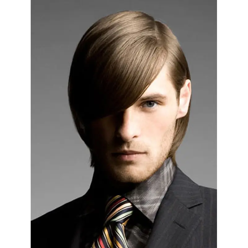Great Lace Front Straight Chin Length Men Wigs