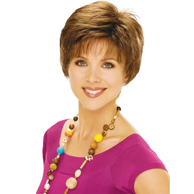 Impressive Auburn Straight Cropped Classic Wigs