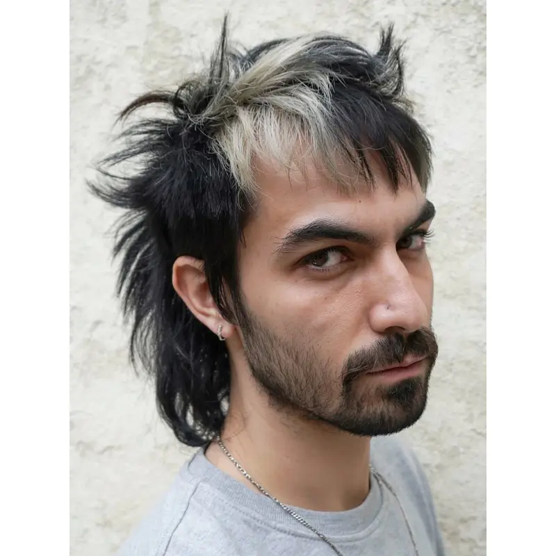 Mens Front Lace Wigs Synthetic Wavy Ombre Tone Short Wigs