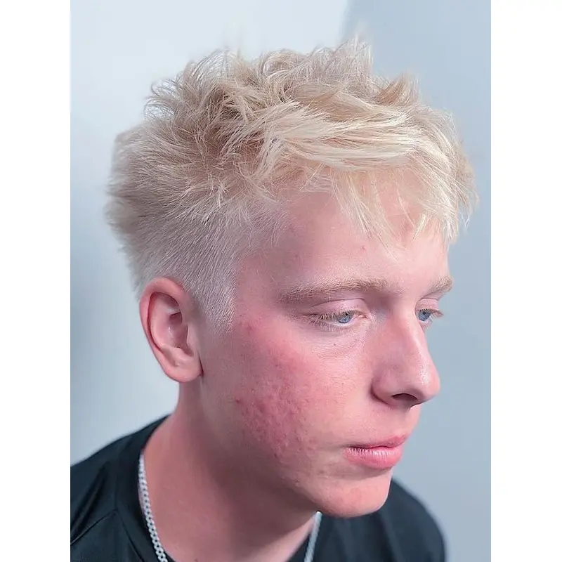 Mens Wig Lace Front With Bangs 4" Cropped Synthetic Wigs