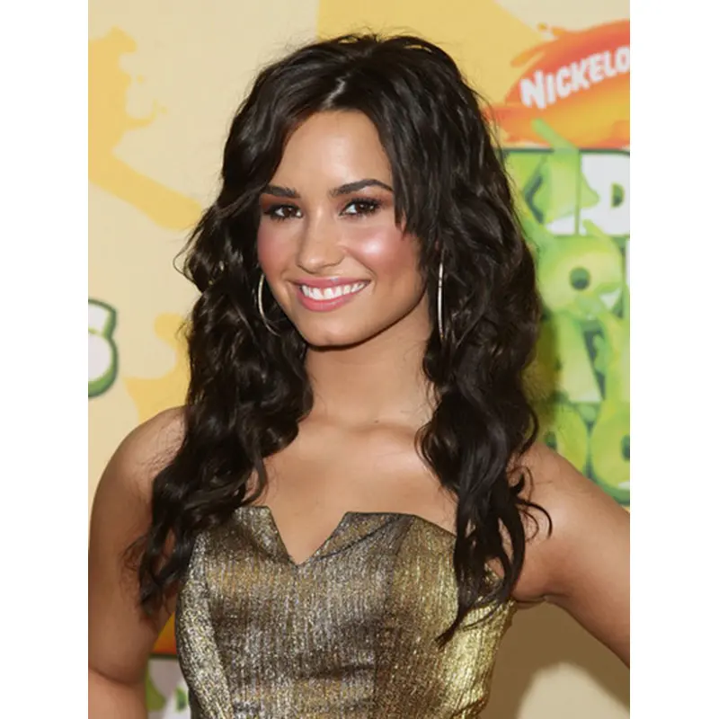 18" Lace Front Long Black Without Bangs Demi Lovato Wigs
