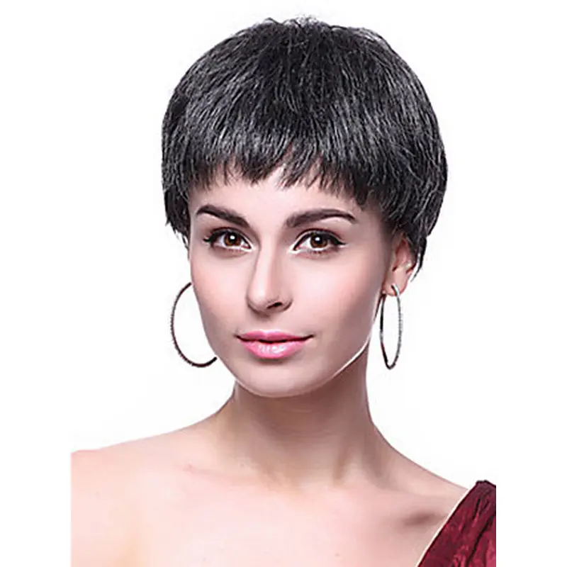 Black Straight Synthetic Cool Short Wigs