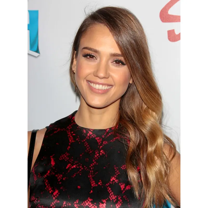Impressive Auburn Wavy Long Jessica Alba Wigs