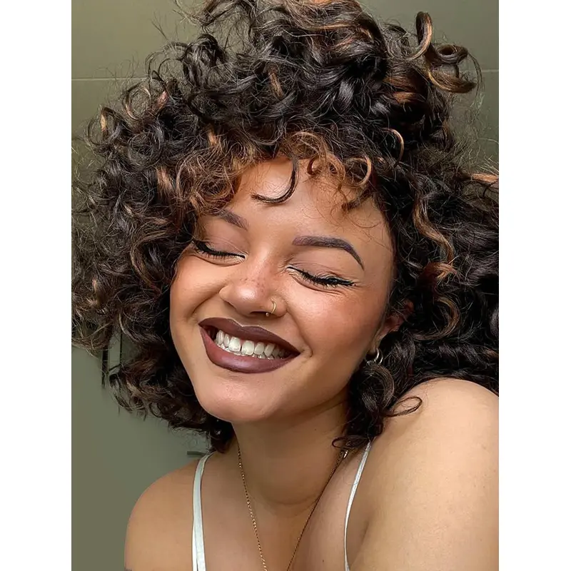 Medium Length Wigs African American Remy Human Hair 10" Chin Length Curly Wigs