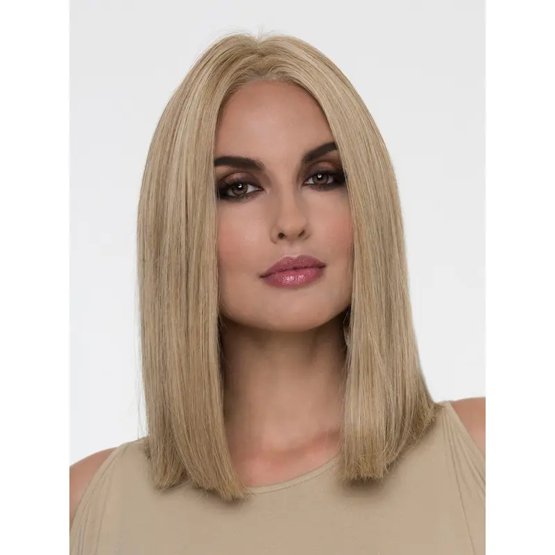 14" Straight Blonde Monofilament Wig Without Bangs