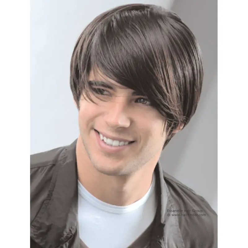Brown Straight Remy Human Hair Sassy Men Wigs