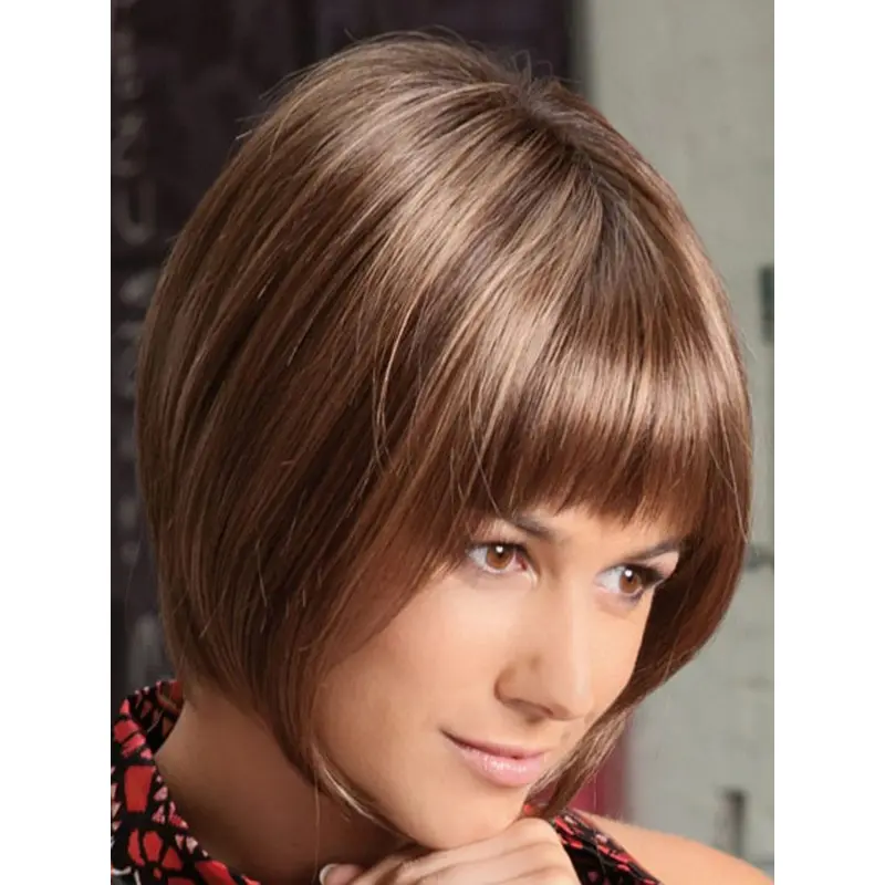 Elegant Auburn Lace Front Chin Length Lace Wigs