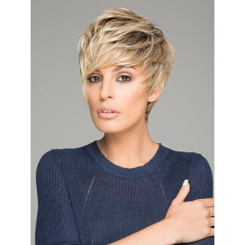 Beautiful Blonde 4" Straight Boycuts Synthetic Wigs