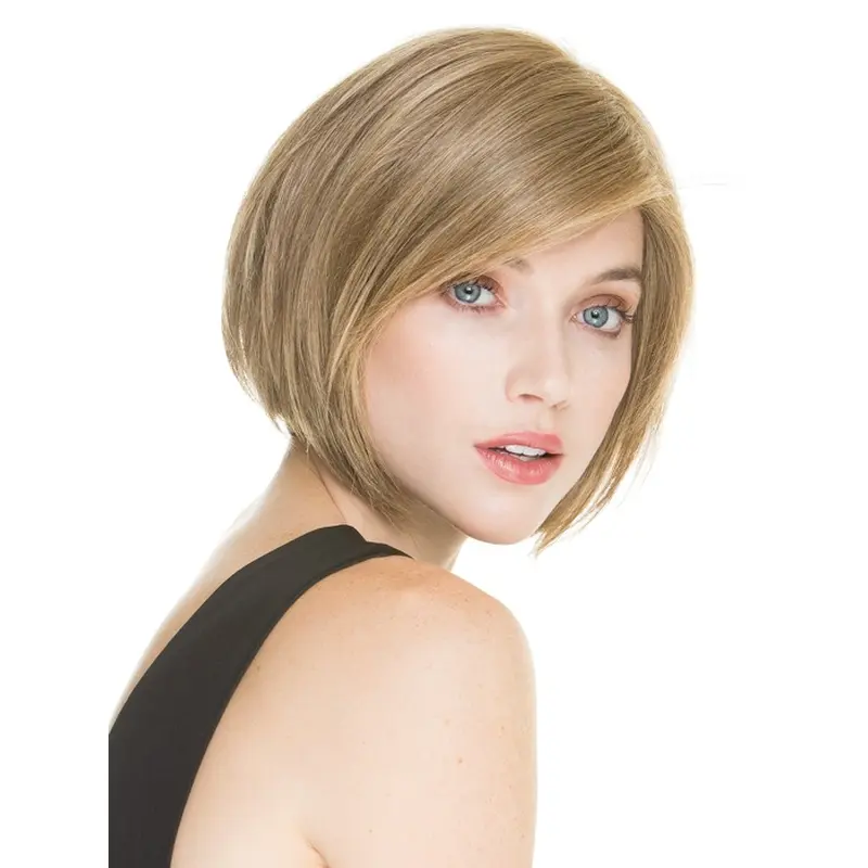 10" Straight Stylish Blonde Chin Length Human Hair Wigs