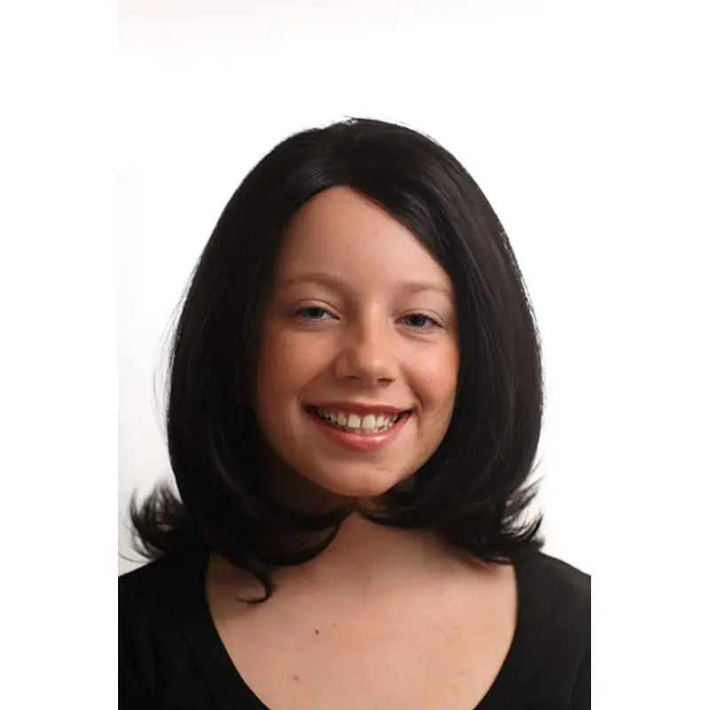 Durable Black Lace Front Shoulder Length Lace Wigs