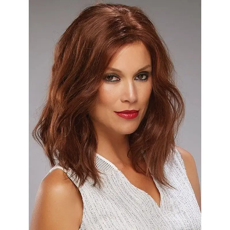 Shoulder Length 100% Hand-Tied Without Bangs Human Hair Wigs