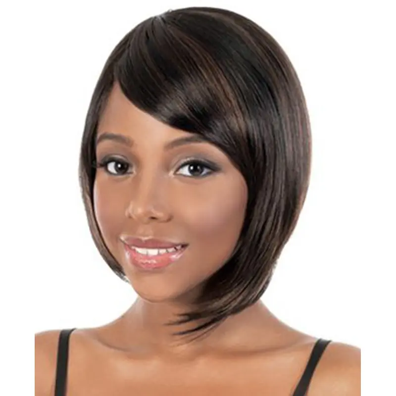 Tempting Brown Straight Chin Length African American Wigs