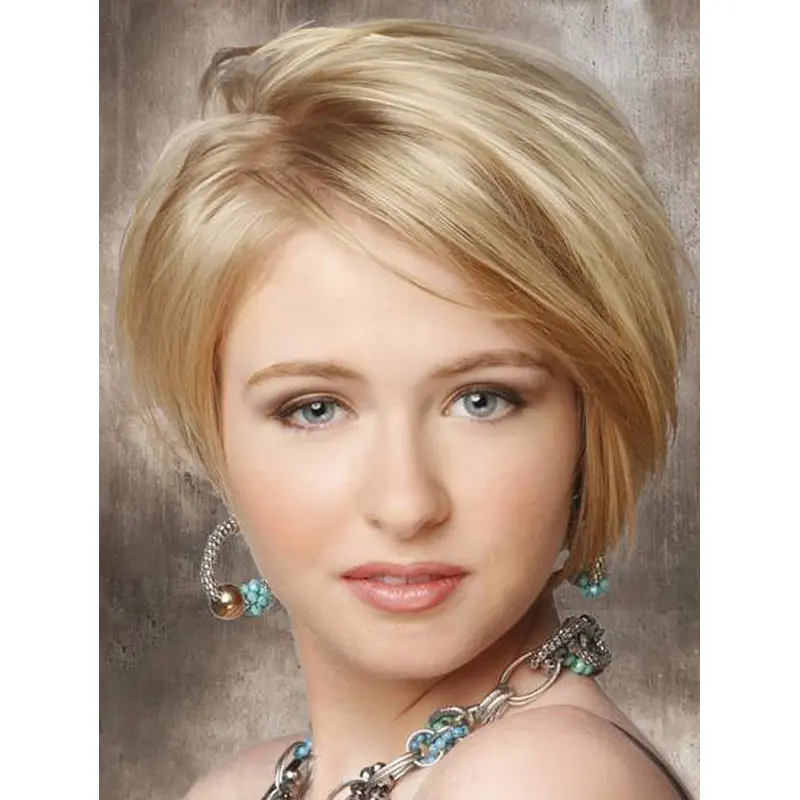 Soft Blonde Straight Chin Length Lace Front Wigs