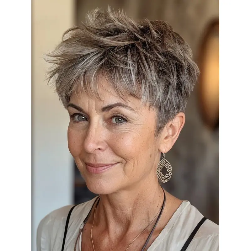 Wigs Short Human Hair Monofilament 4" Boycuts Wigs