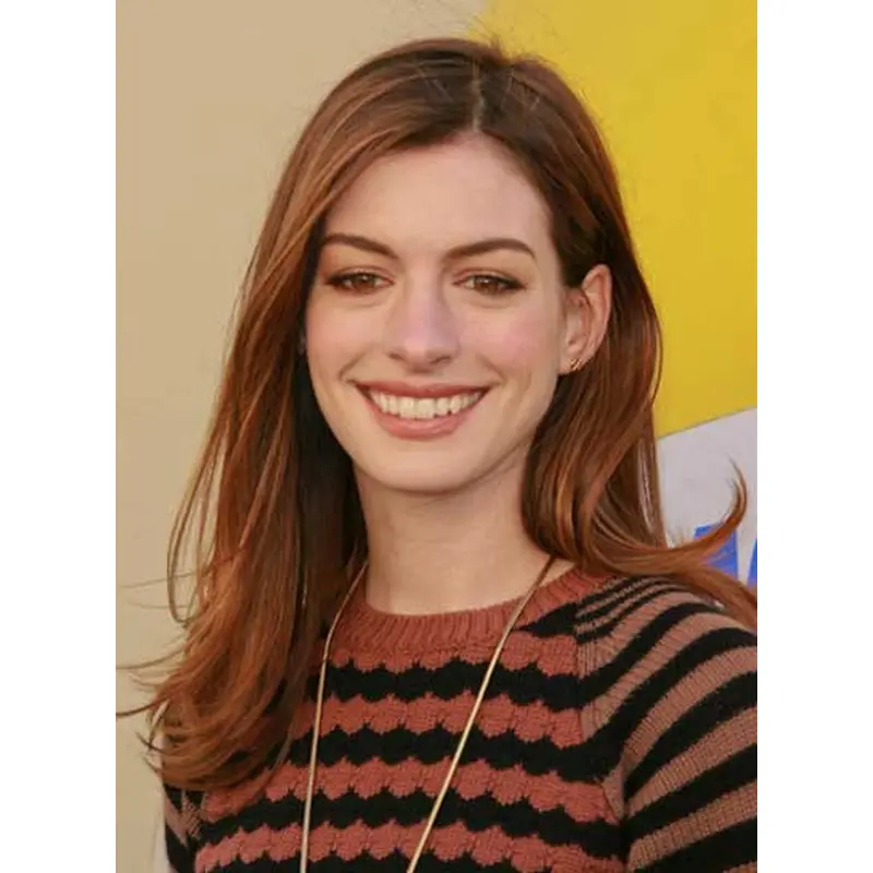 Durable Auburn Lace Front Long Anne Hathaway Wigs