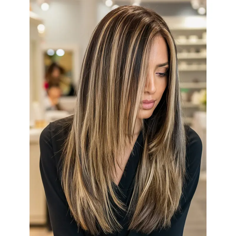 Long Layered Human Hair Wigs 20" Lace Front Layered Wigs