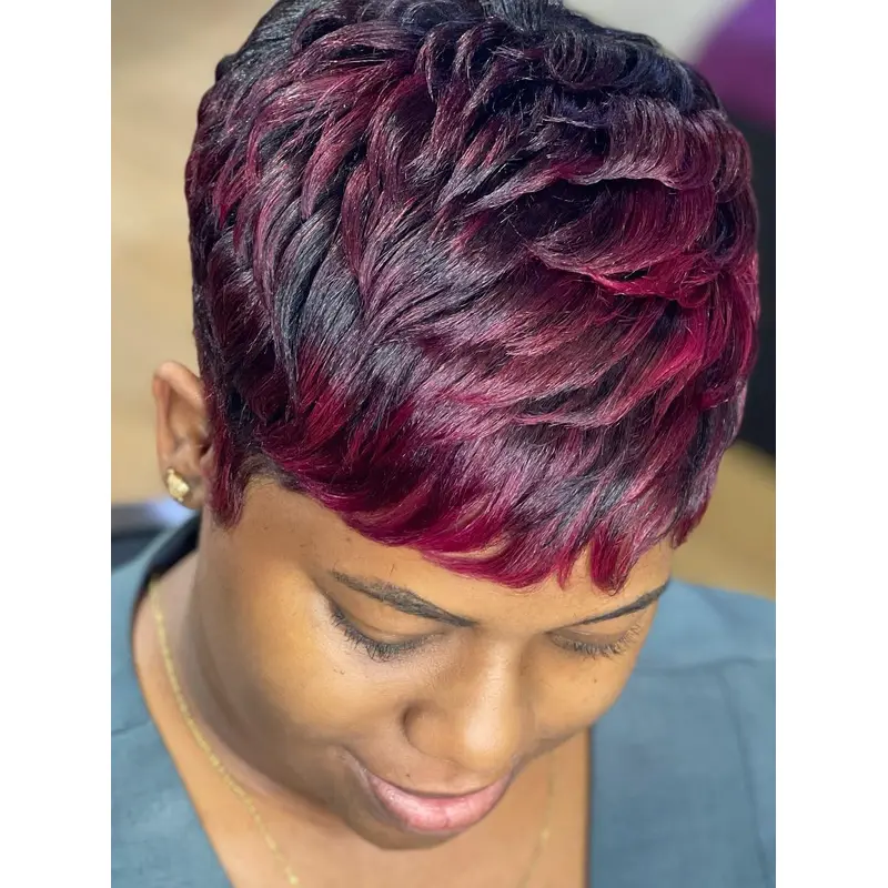 Natural Human Hair Wigs For African American 4" Monofilament Ombre/2 Tone Wigs