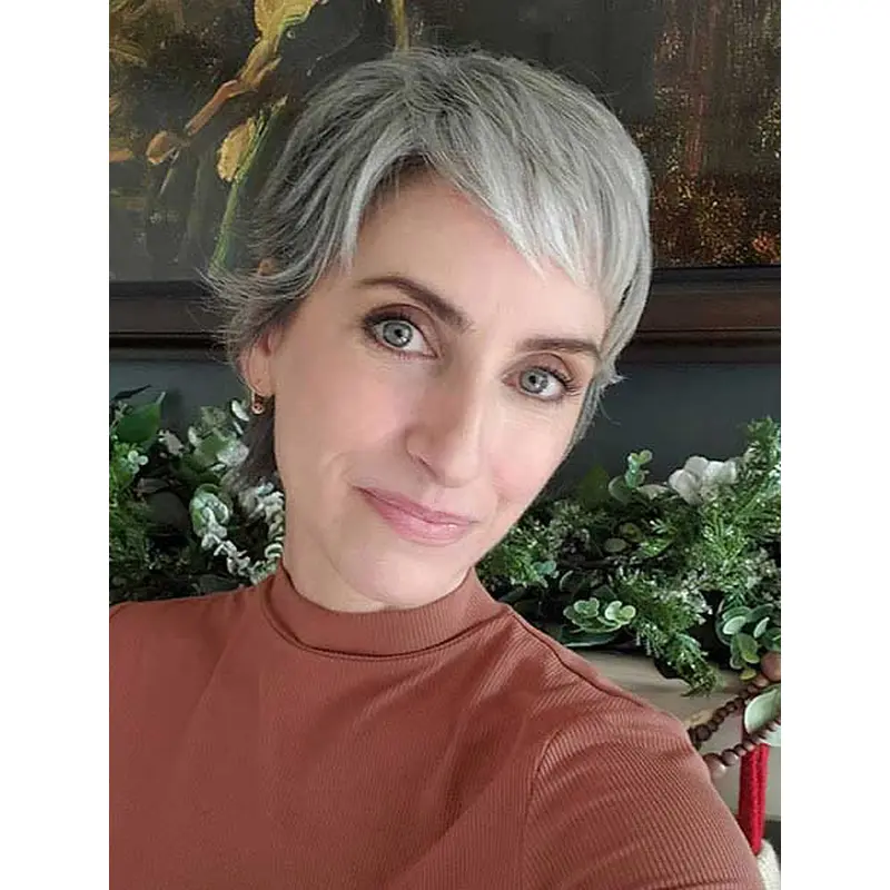 Short Grey Wigs Straight Synthetic Wigs Discount Lace Front Wigs