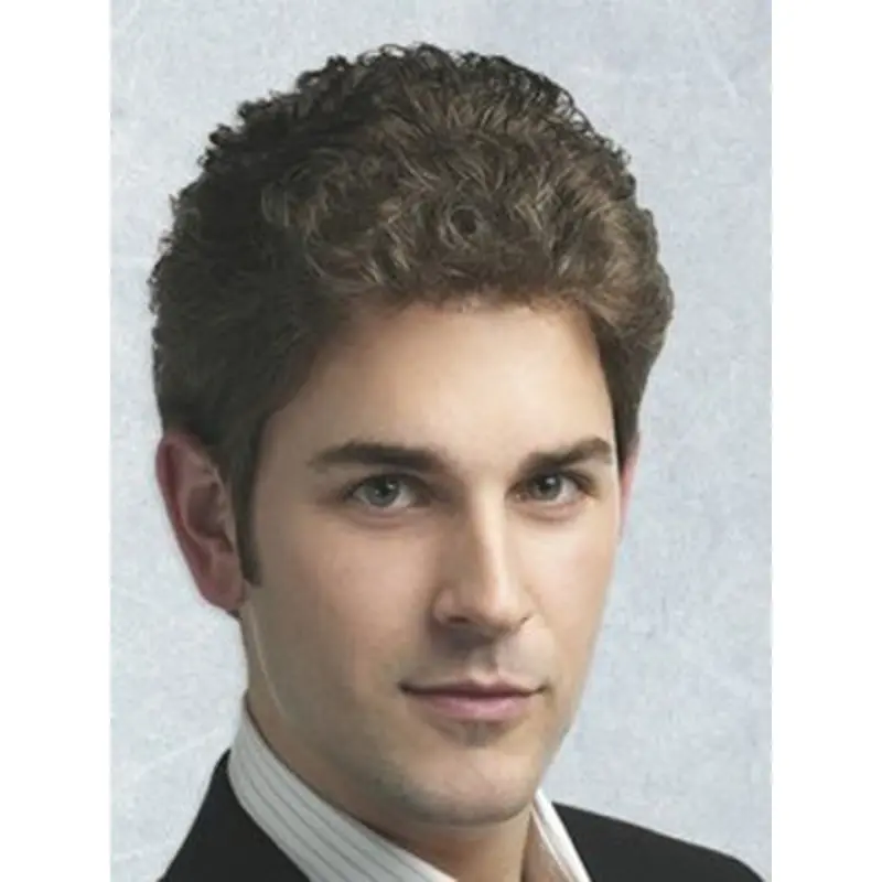 Comfortable Brown Curly Short Men Wigs