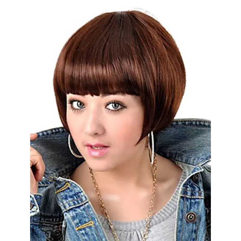 Sleek Auburn Straight Short Bob Wigs