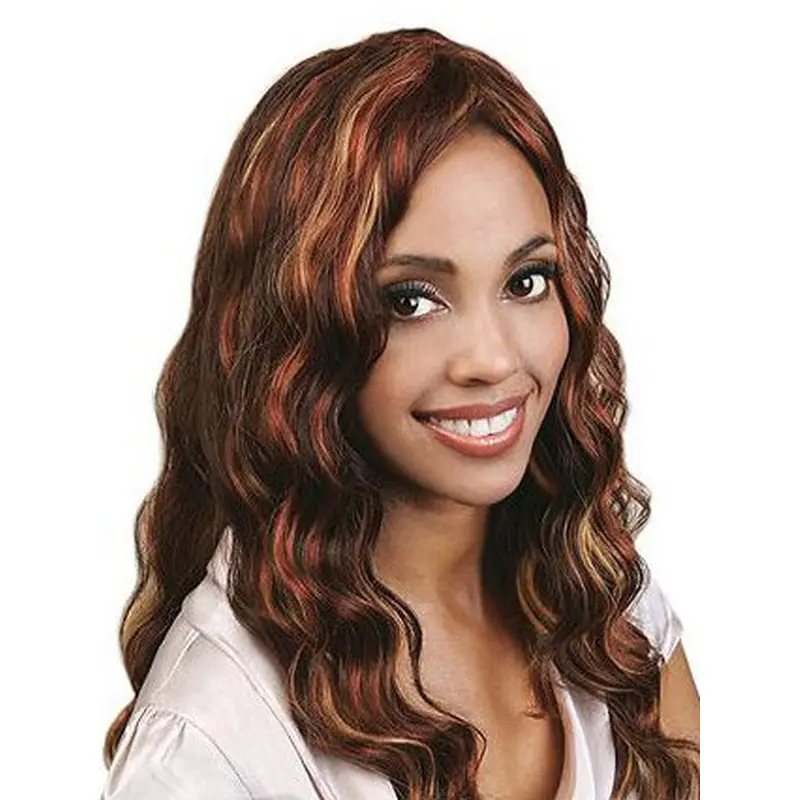 Soft Auburn Wavy Long Human Hair Full Lace Wigs