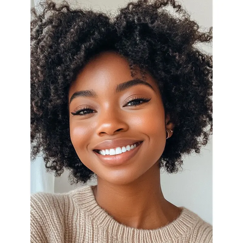 Lightweight Wigs For African American 10" Lace Front Synthetic Without Bangs Wigs