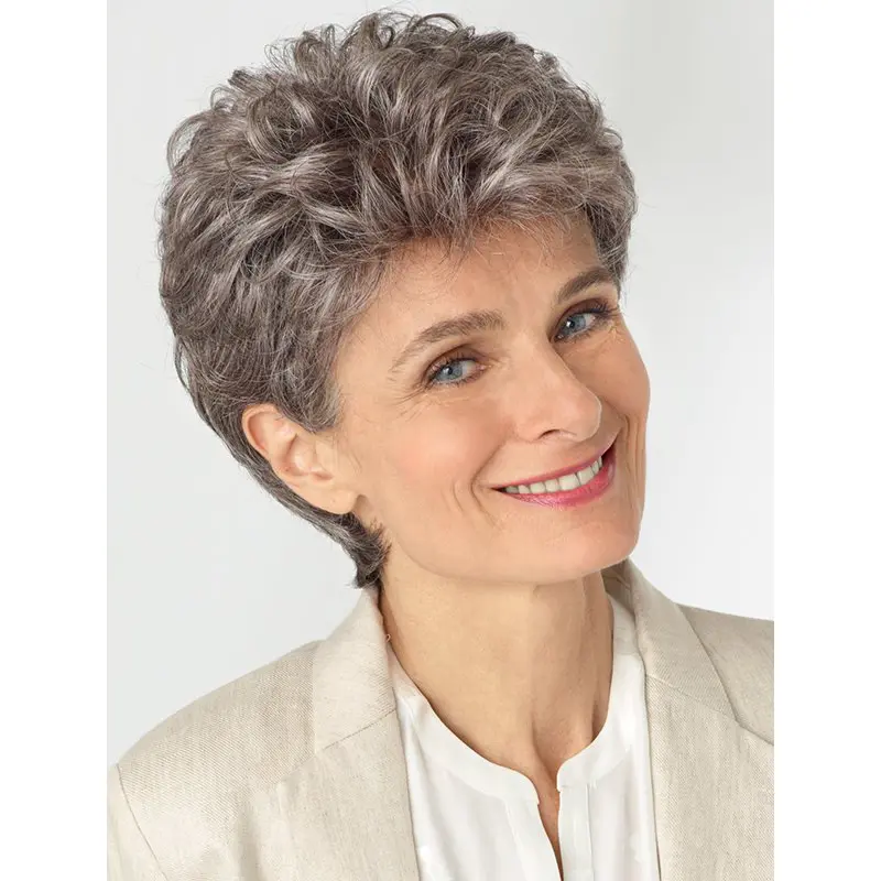 Perfect White Short Curly Grey New Design Wigs