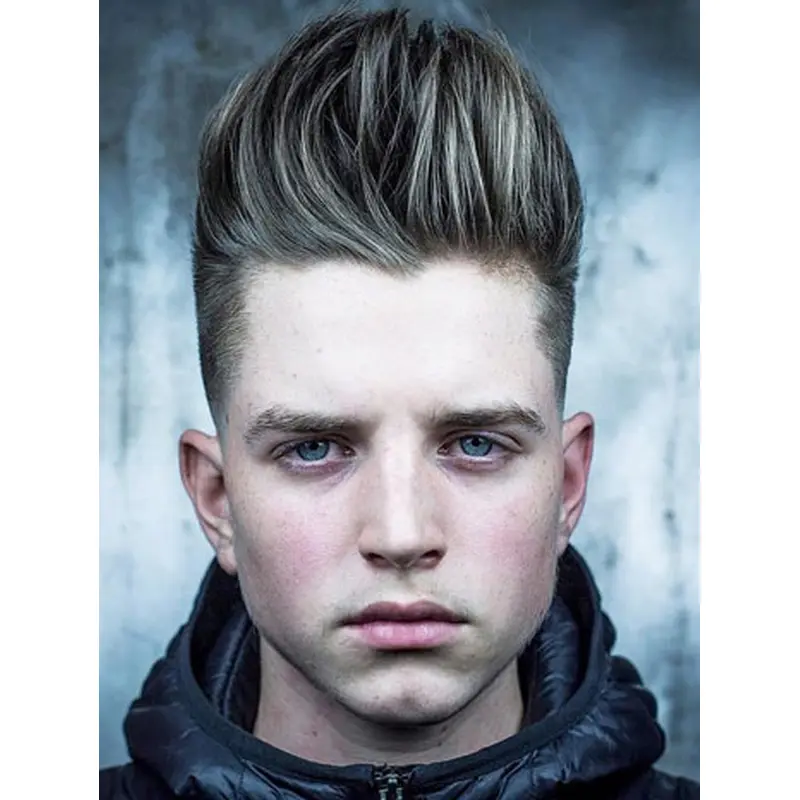 Real Mens Wigs Straight Ombre/2 Tone Boycuts 4" Wigs