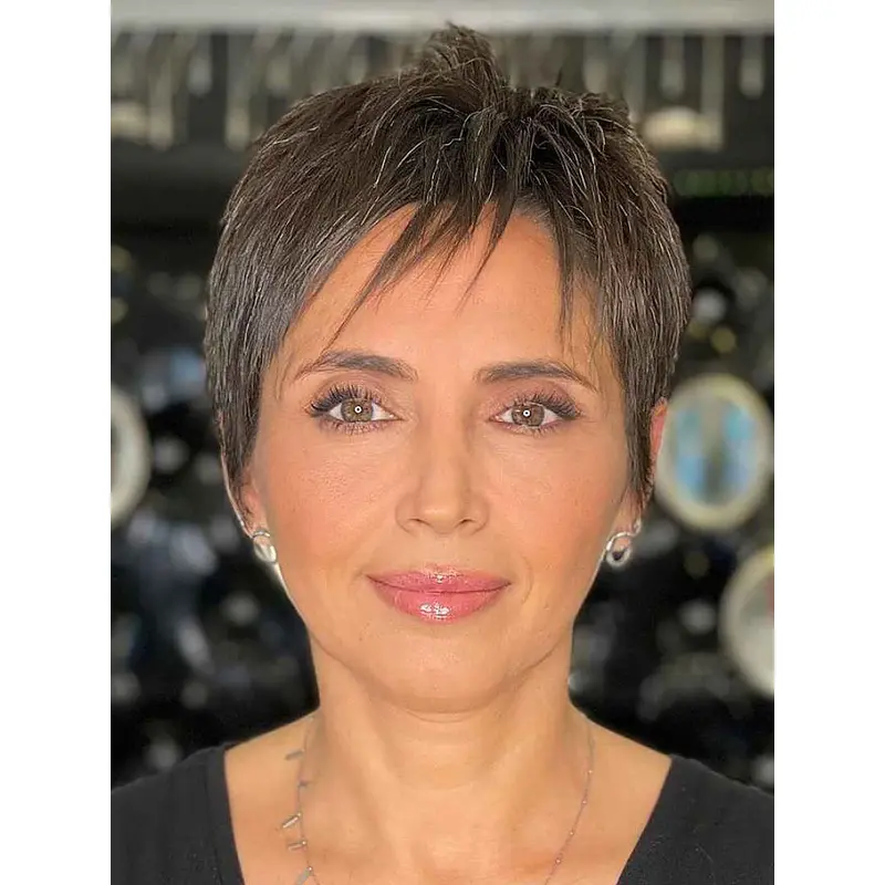 Short Black Hair Wigs Monofilament Boycuts 4" Wigs