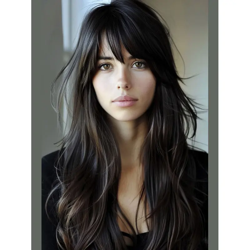 18" Monofilament With Bangs Long Straight Human Hair Wigs