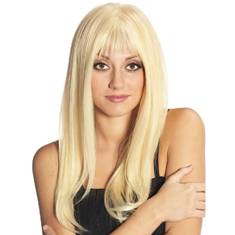Blonde Straight Remy Human Hair Refined Long Wigs