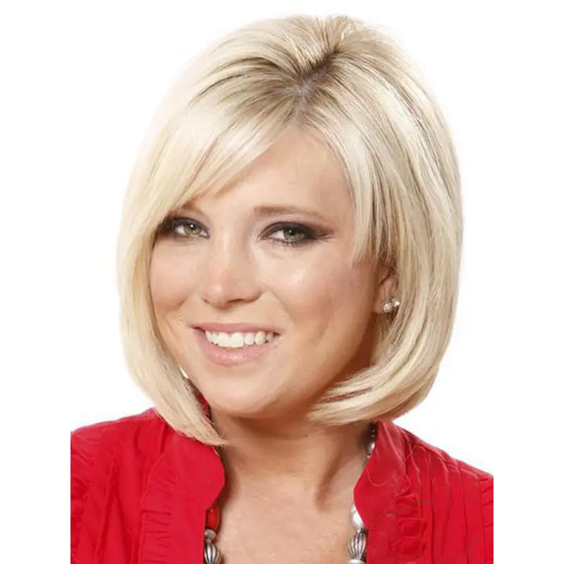 Good Blonde Straight Chin Length Lace Front Wigs