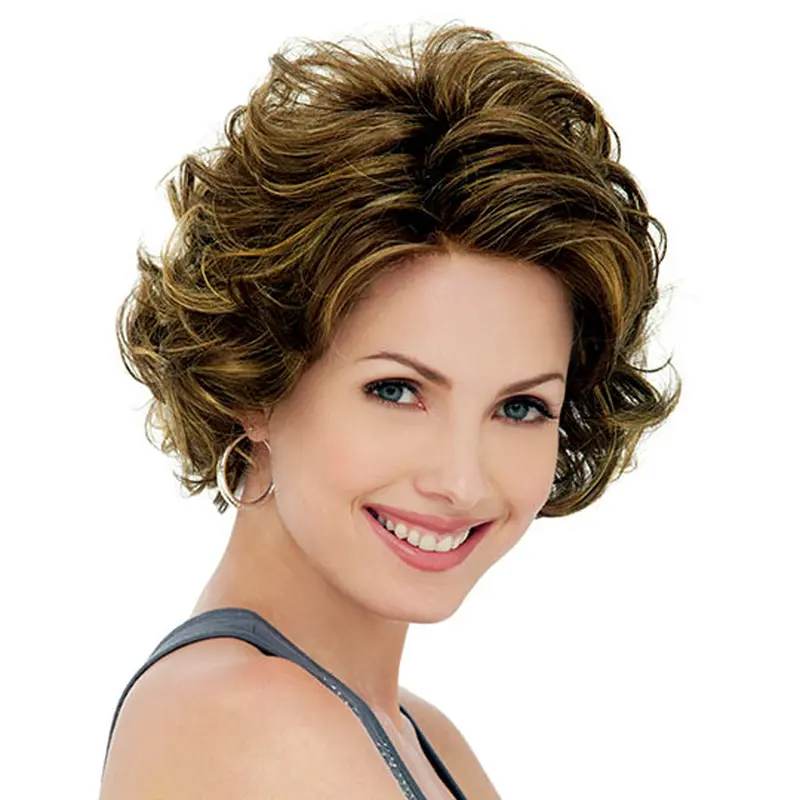 Lace Front Cosy Curly Synthetic Medium Wigs