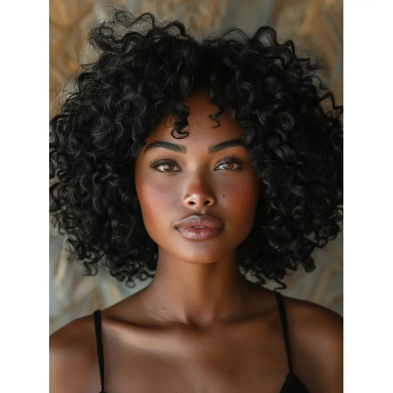 African American Afro Wigs 12" Remy Human Hair Kinky Wigs