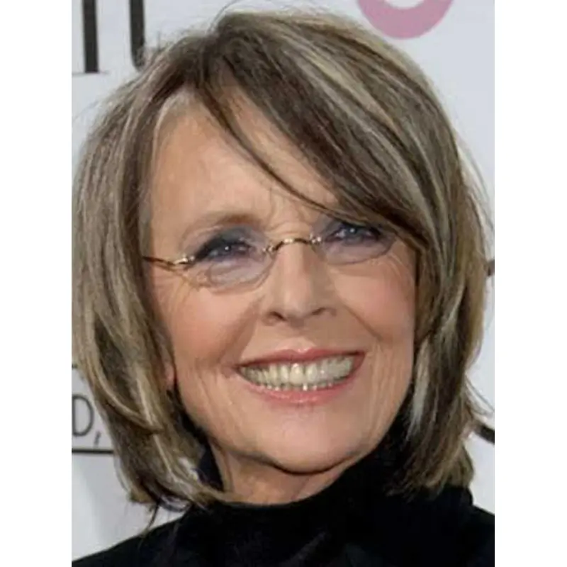 Chin Length Lace Front Straight Mature Lady Wigs 12 Inch