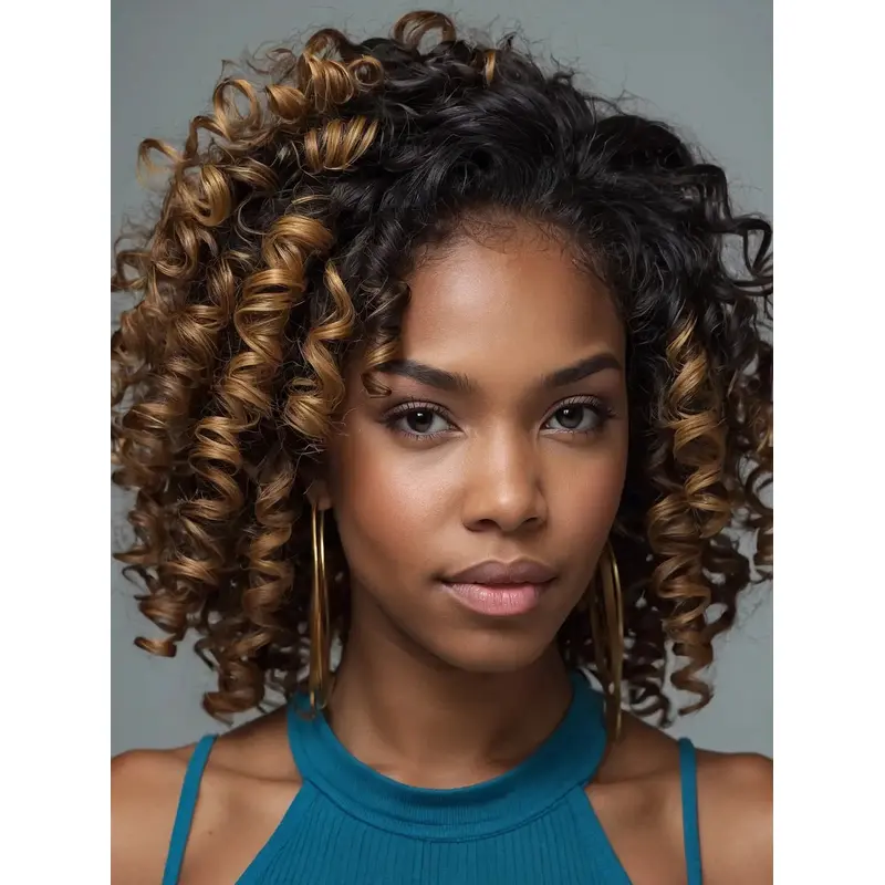 Synthetic Wigs African American Layered Monofilament Shoulder Length Wigs