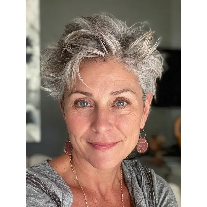 Short Grey Lace Wigs Monofilament 6" Boycuts Wigs