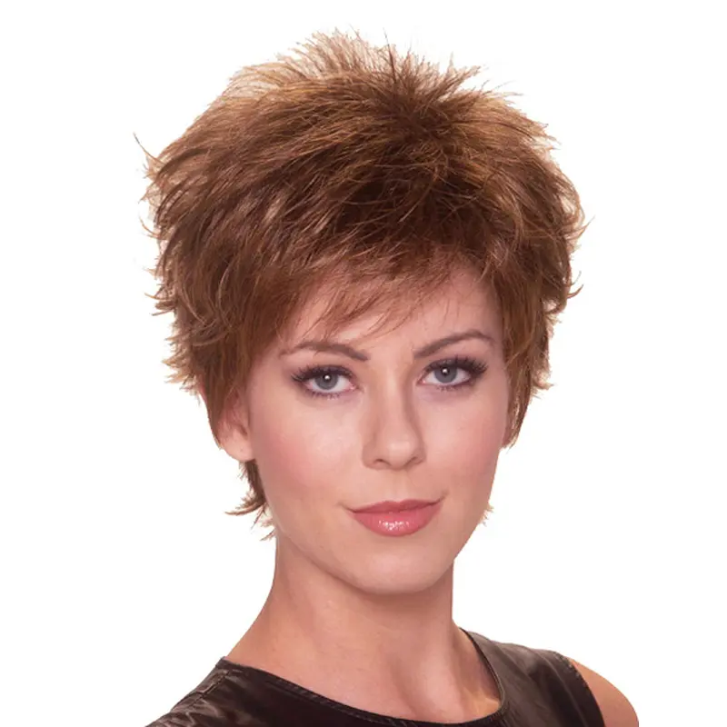 Stylish Auburn Straight Cropped Synthetic Wigs